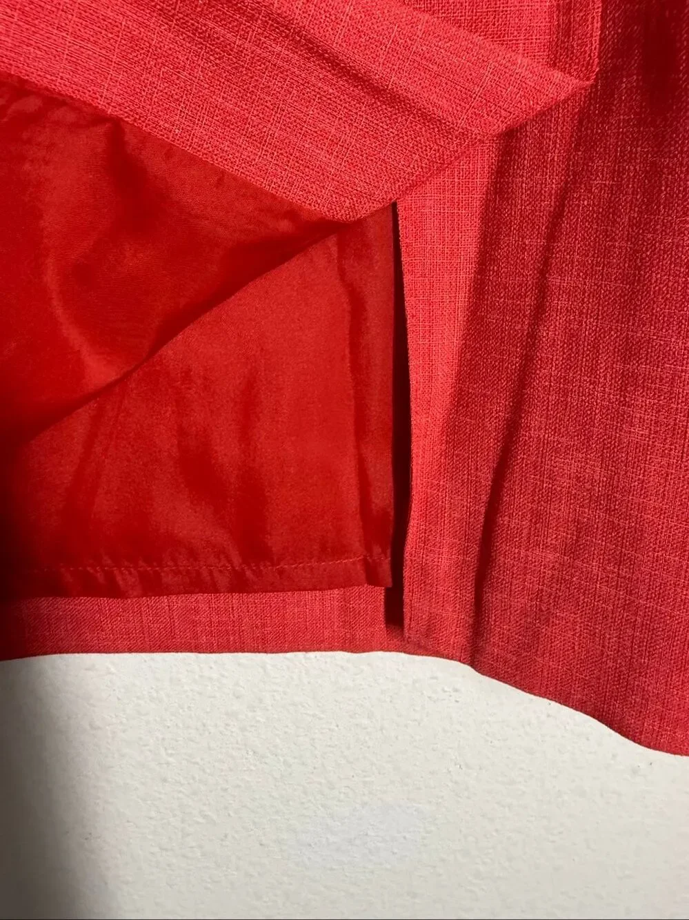 Devernois Vintage Red Linen Blend Pencil Skirt French Designer US XL